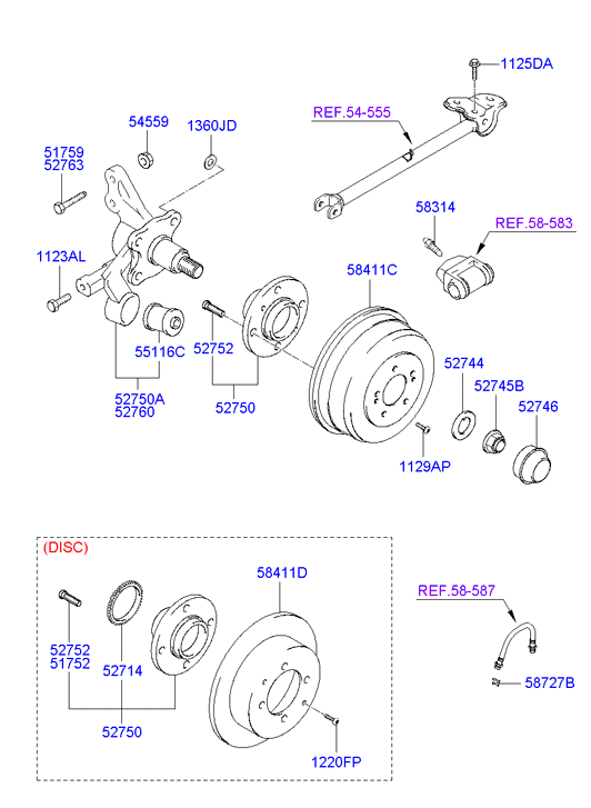 Hyundai 527102D315 - Rear wheel hub: 1 pcs. autospares.lv