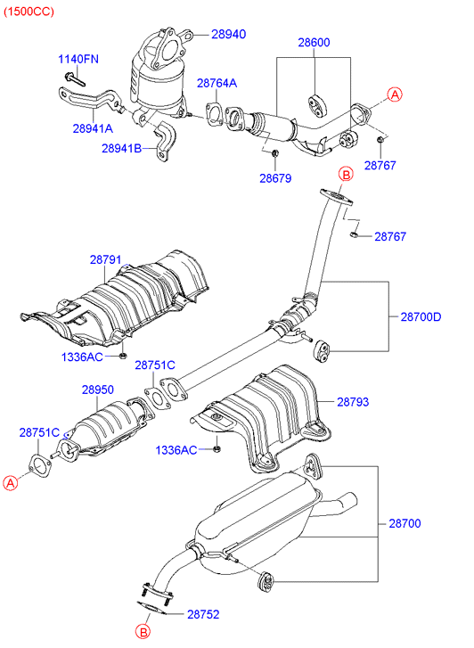 TOYOTA 2875125000 - Muffler & exhaust pipe: 2 pcs. autospares.lv