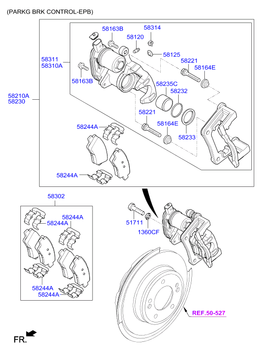 KIA 58400A6300 - Rear wheel brake: 1 pcs. autospares.lv