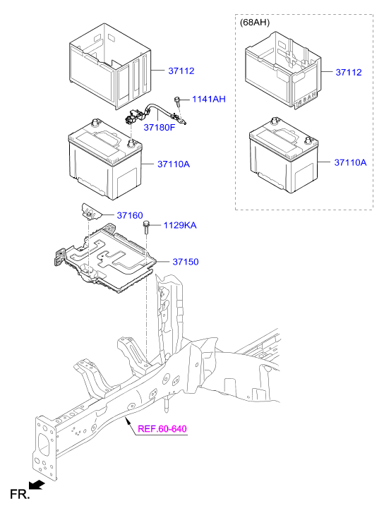 Hyundai 371101W680 - Starter Battery autospares.lv