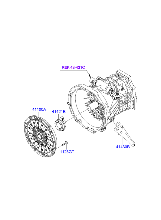 KIA 41412-49-600 - Clutch & release fork: 1 pcs. autospares.lv