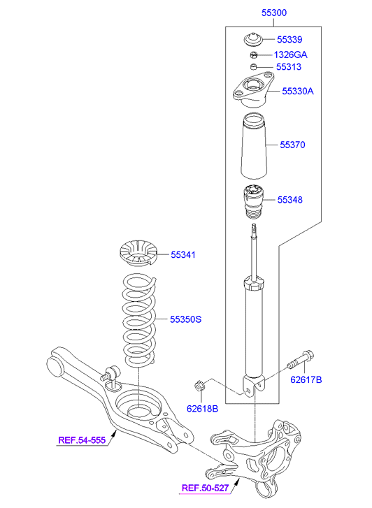 Eagle 55300-A6070 - Rear spring & strut: 2 pcs. autospares.lv