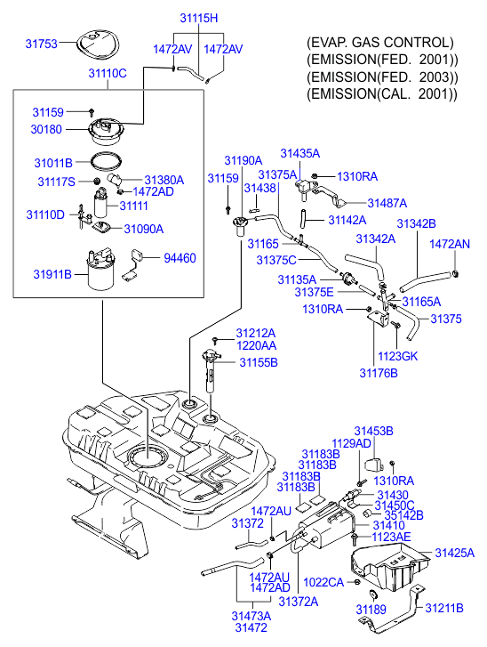 Hyundai 31110-2D500 - Fuel Pump autospares.lv