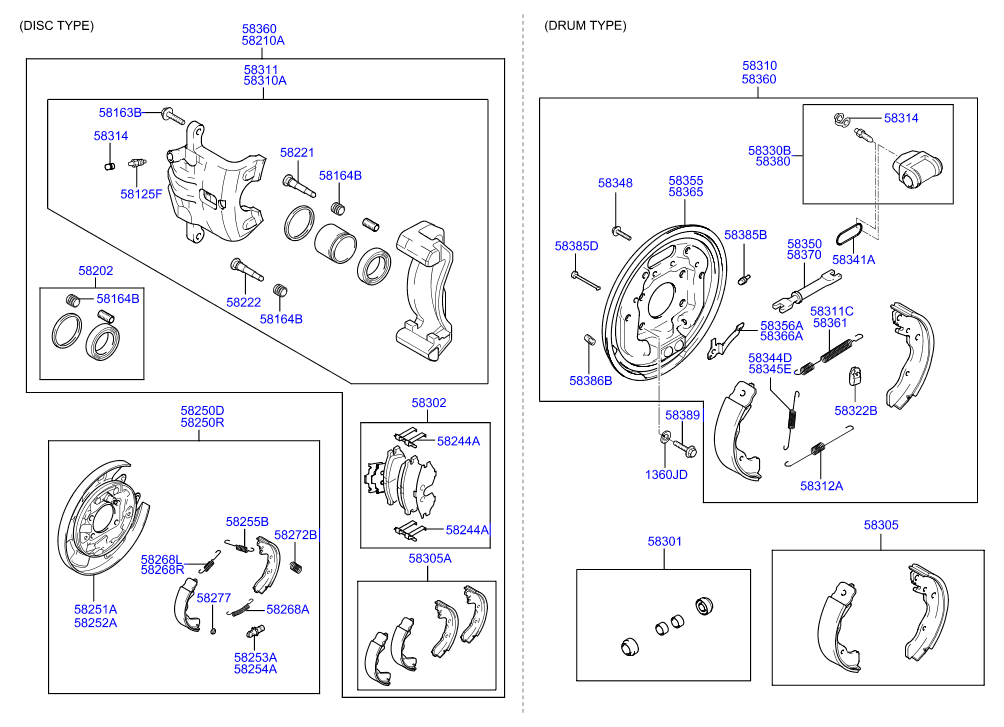 Hyundai 583802D020 - Rear wheel brake: 1 pcs. autospares.lv