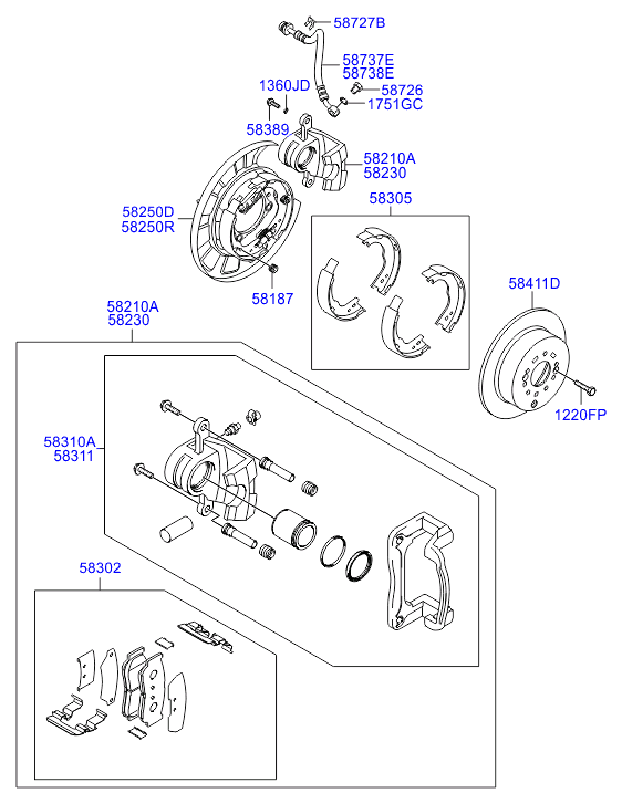 KIA 58411-2B000 - Rear axle: 2 pcs. autospares.lv