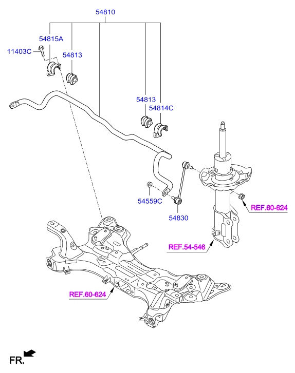 KIA 54830F2000 - Front suspension control arm: 2 pcs. autospares.lv