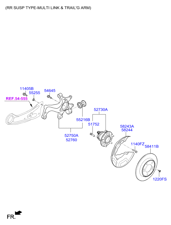 Hyundai 52730F2000 - Wheel hub, bearing Kit autospares.lv