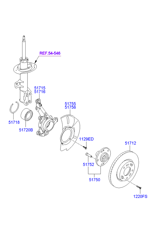 KIA 517122Y000 - Front axle: 2 pcs. autospares.lv