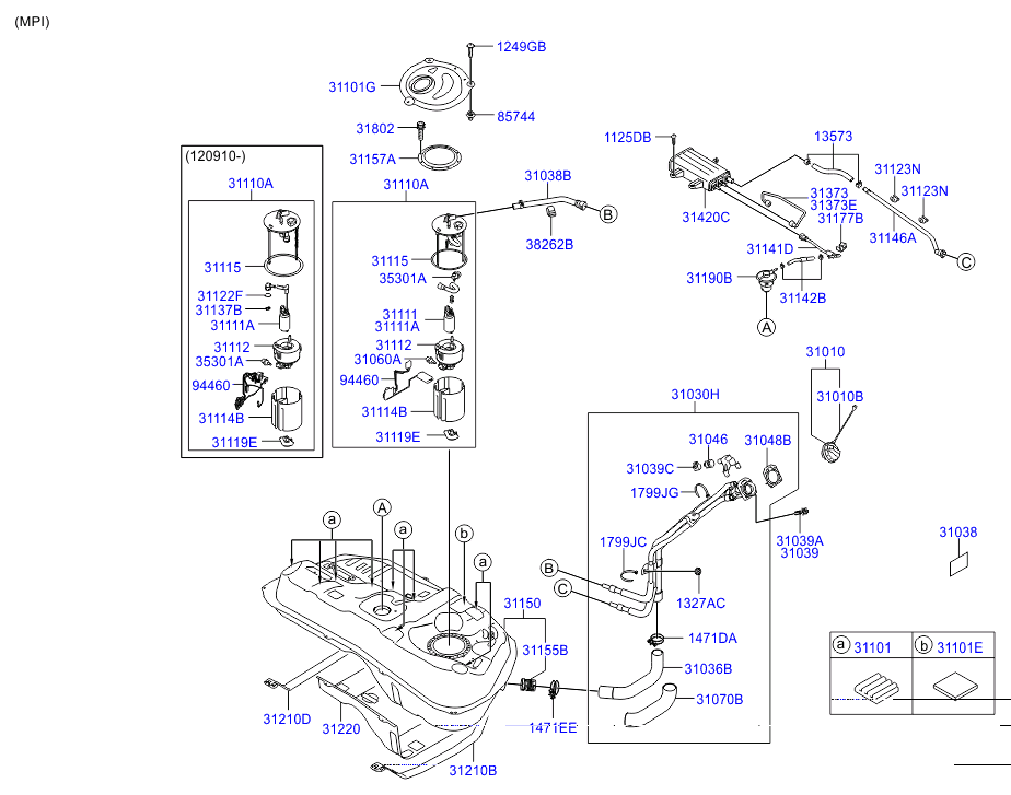 Hyundai 311123Q500 - Fuel system: 1 pcs. autospares.lv