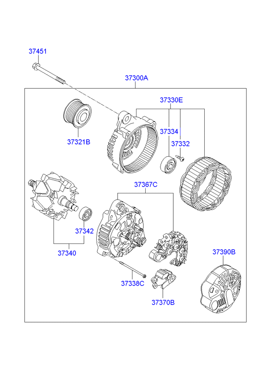 KIA 3730025600 - Alternator: 1 pcs. autospares.lv