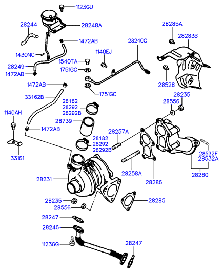 Hyundai 28200-4A160 - Turbocharger: 1 pcs. autospares.lv