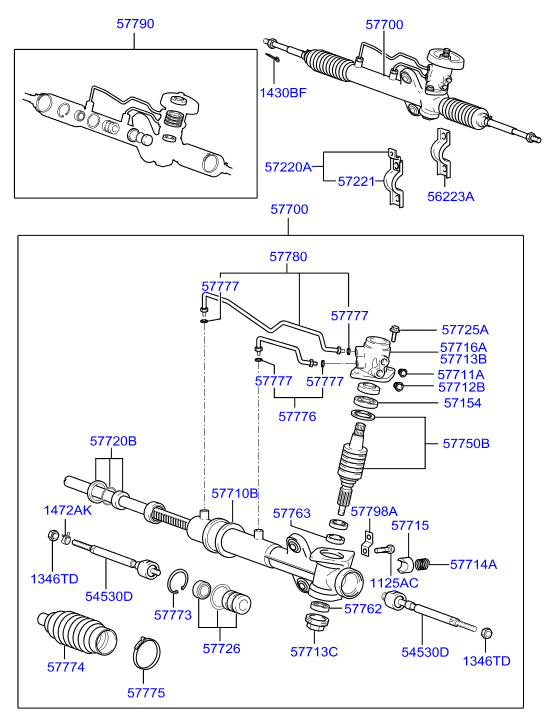 KIA 56528-24000 - Power steering gearbox: 2 pcs. autospares.lv