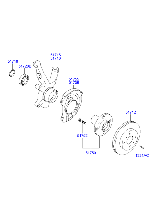 Chrysler 51712-25061 - Front axle hub: 2 pcs. autospares.lv