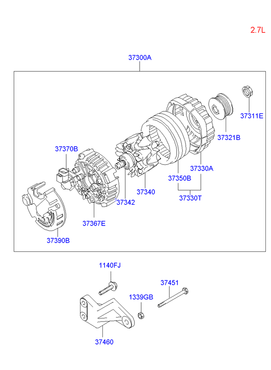 Hyundai (BEIJING) 37370-22650 - Generator: 1 pcs. autospares.lv