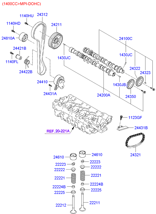 Mobis 2481026020 - Camshaft & valve: 1 pcs. autospares.lv
