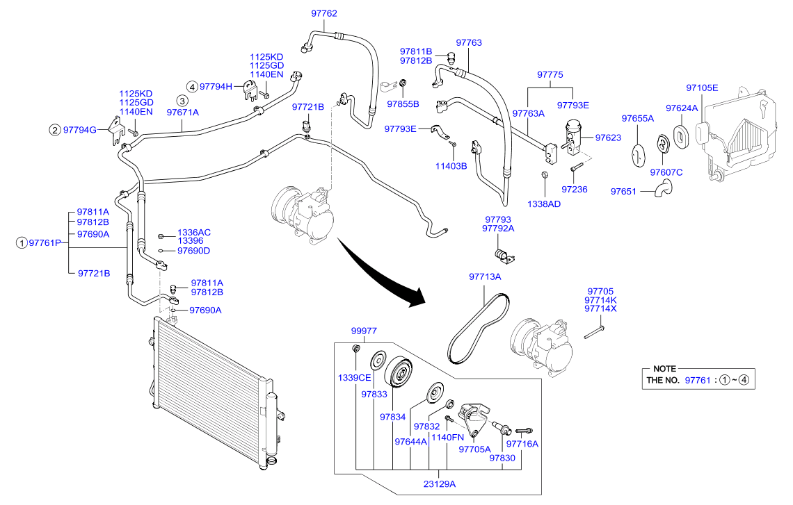 KIA 97834-22100 - A/c system - cooler line: 1 pcs. autospares.lv