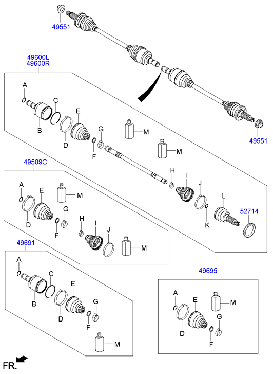 Honda 49683-2W050 - Drive shaft (rear): 2 pcs. autospares.lv