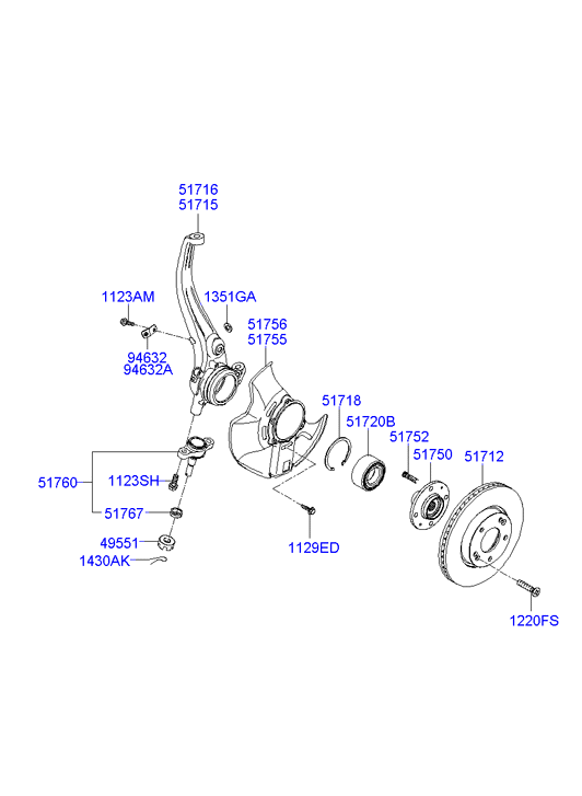 KIA 517503K100 - Wheel Hub autospares.lv