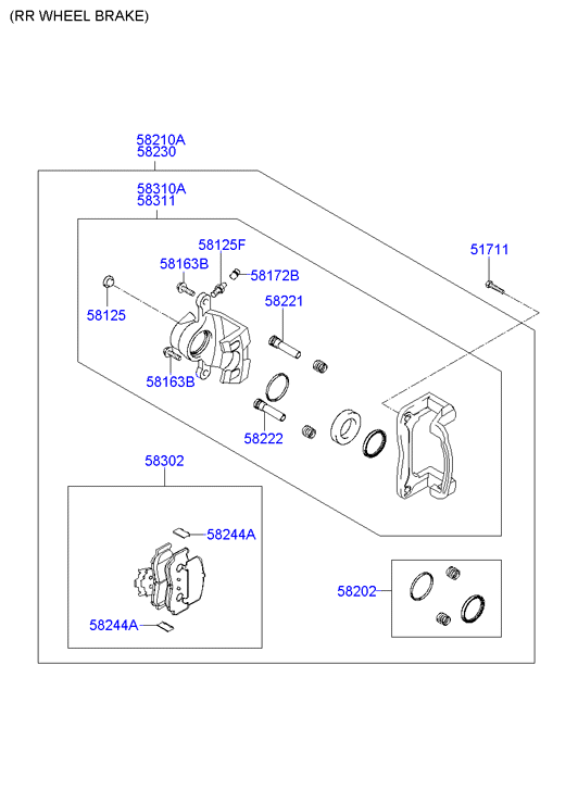 Buessing 58302-3KA40 - Rear wheel brake: 1 pcs. autospares.lv