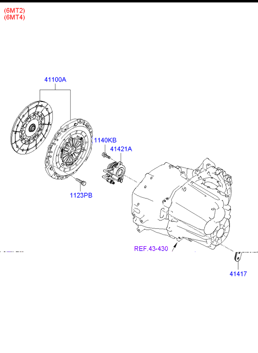 KIA 41200-24720 - Clutch & release fork: 1 pcs. autospares.lv