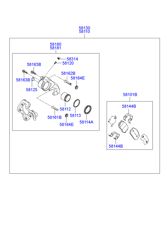 Hyundai 581801HA00 - Front axle & brake assy: 1 pcs. autospares.lv