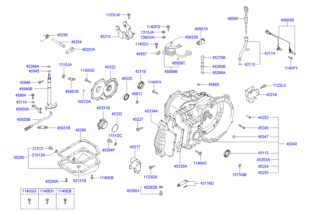 KIA 21513-21000 - Automatic transmission case: 1 pcs. autospares.lv