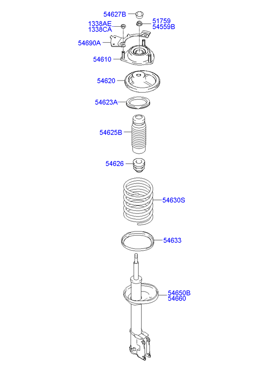 KIA 5466117500 - Front spring & strut: 1 pcs. autospares.lv