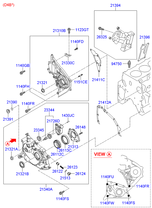 Hyundai 21321-42031 - Front case: 1 pcs. autospares.lv