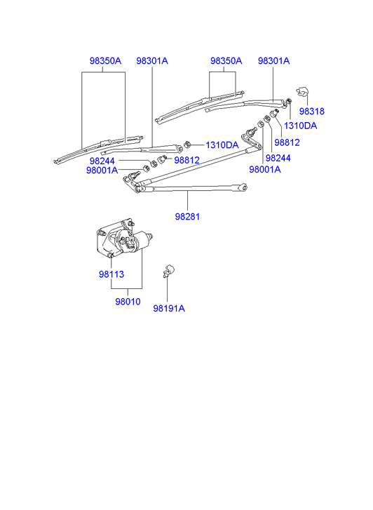 Hyundai HR806912 - Windshield wiper: 2 pcs. autospares.lv