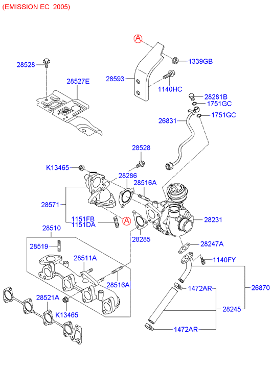 KIA 28231-27000 - Exhaust manifold: 1 pcs. autospares.lv