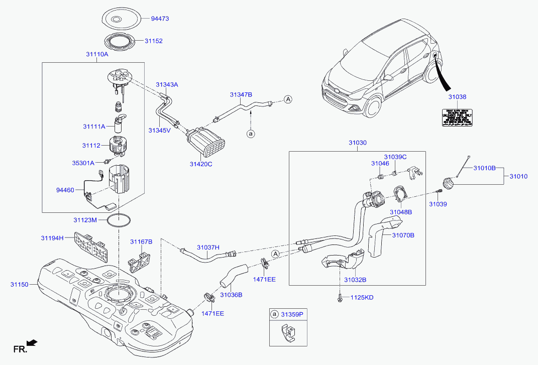 Hyundai 311121R000 - Fuel system: 1 pcs. autospares.lv