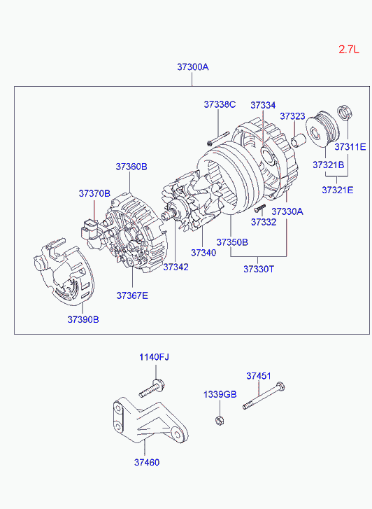 Hyundai (BEIJING) 37300-38400 - Generator: 1 pcs. autospares.lv