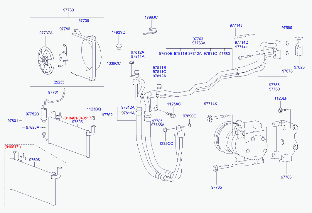 Hyundai 9780138003 - A/c system - cooler line: 1 pcs. autospares.lv