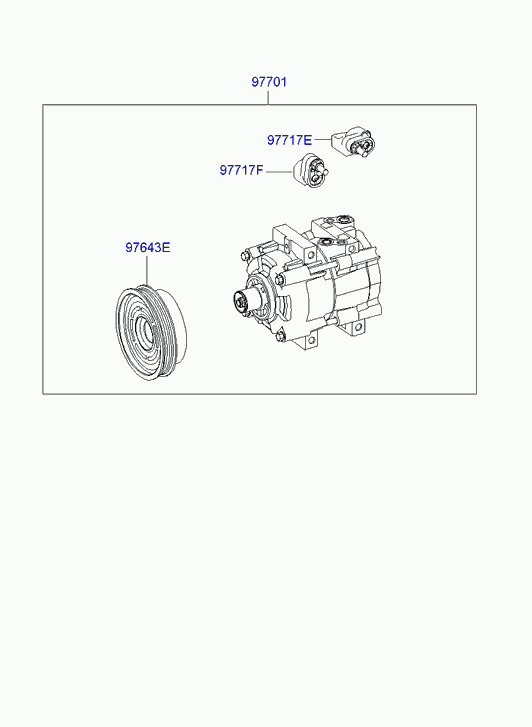 KIA 97701-38071 - A/c system - compressor: 1 pcs. autospares.lv