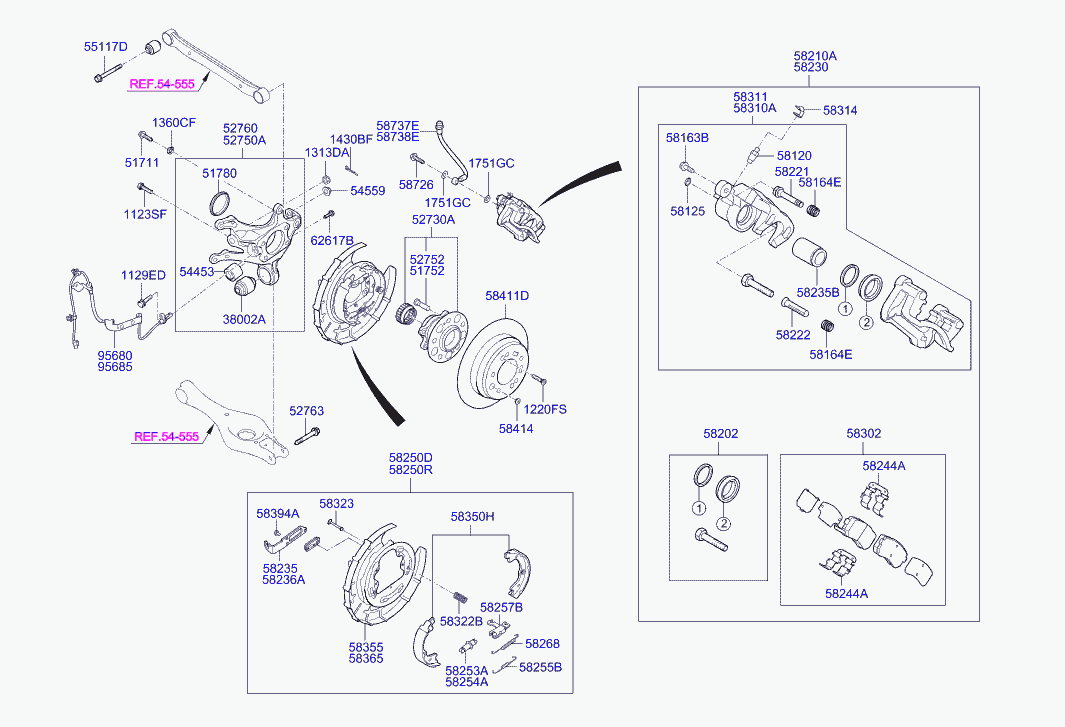 KIA (DYK) 584111H300 - Rear axle: 2 pcs. autospares.lv