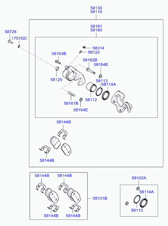 Hyundai 58190-2LA00 - Front axle: 1 pcs. autospares.lv