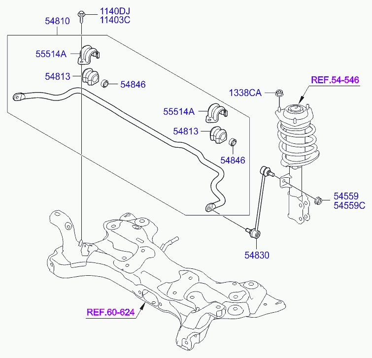 KIA 54830-4L000 - Front suspension control arm: 2 pcs. autospares.lv