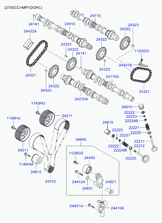 Mobis 2481037120 - Camshaft & valve: 1 pcs. autospares.lv