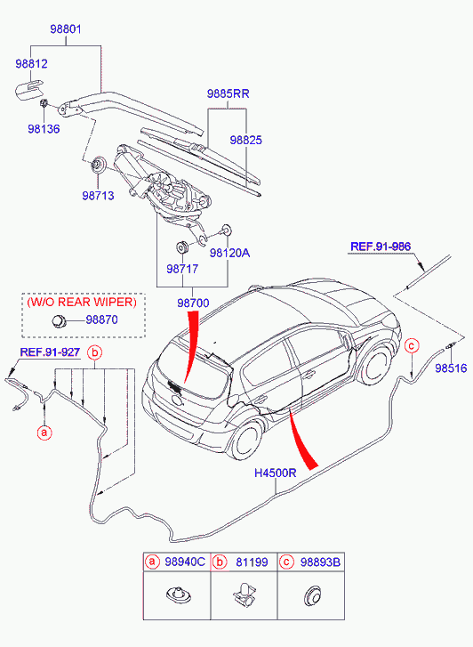 Hyundai 98815-1J001 - Window wiper - rear: 1 pcs. autospares.lv