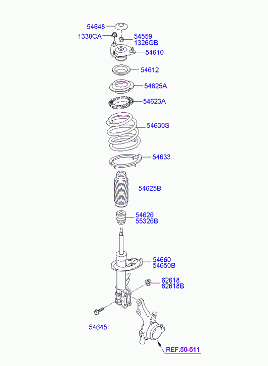 Hyundai 54661-2R600 - Front suspension & shock absorber: 1 pcs. autospares.lv