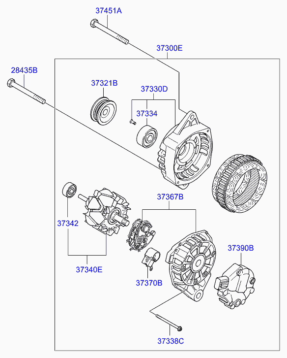 KIA 373002A600 - Alternator: 1 pcs. autospares.lv