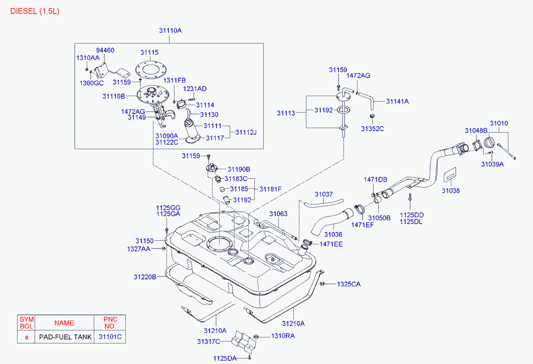 KIA 31110 25000 - Fuel Pump autospares.lv