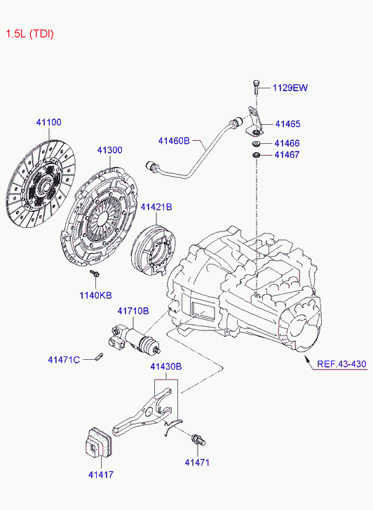 Buessing 41100-23510 - Clutch & release fork: 1 pcs. autospares.lv