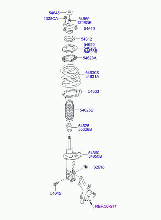 Hyundai 54661-2L200 - Front spring & strut: 1 pcs. autospares.lv