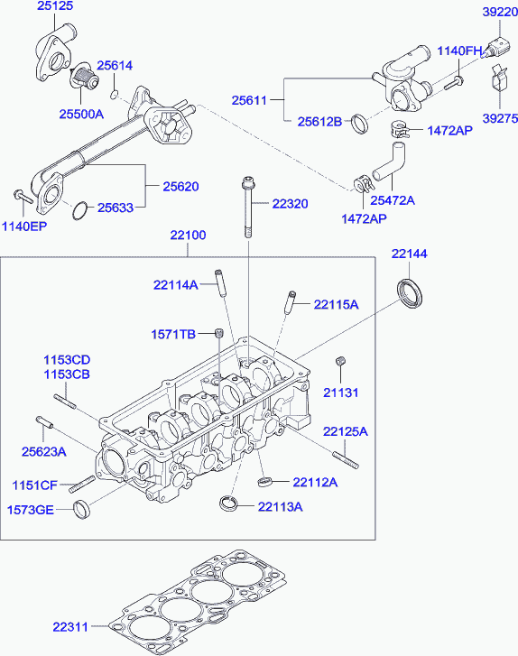 NISSAN 25500-02500 - Cylinder head (sohc): 1 pcs. autospares.lv