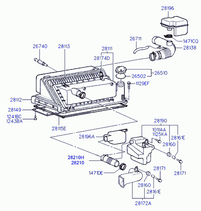 KIA 28113 02510 - Air cleaner: 1 pcs. autospares.lv