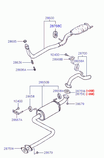 Hyundai 28658-22000 - Exhaust pipe: 1 pcs. autospares.lv