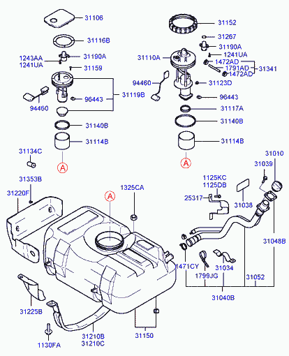 KIA 31119-02000 - Fuel tank: 1 pcs. autospares.lv