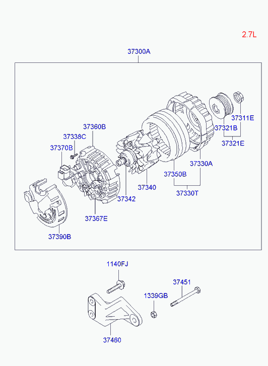 Hyundai 37370-38300 - Generator: 1 pcs. autospares.lv