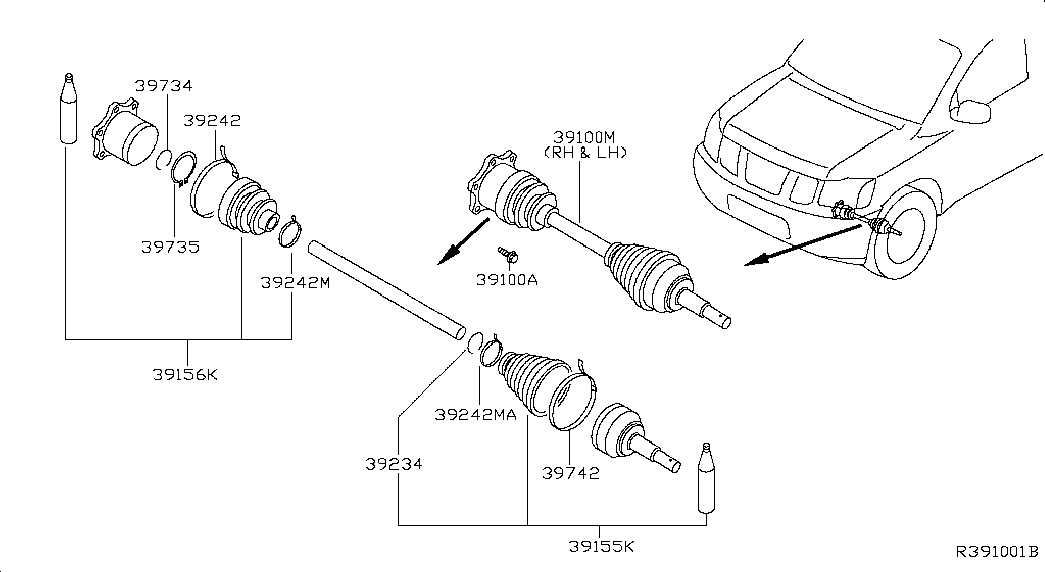 NISSAN 39241-8J126 - Bellow, drive shaft autospares.lv